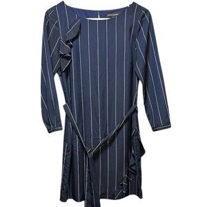 Banana Republic Navy Long Sleeve Dress Ruffle Detail